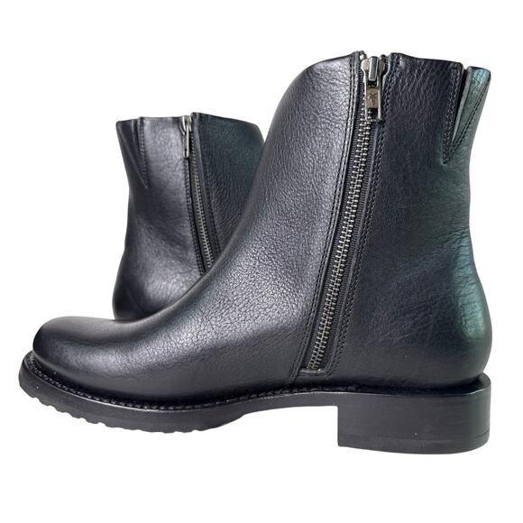 Frye Boot Veronica Inside Zip Ankle 6" Women's 9.5 M Black Leather Round Toe - Picture 2 of 10